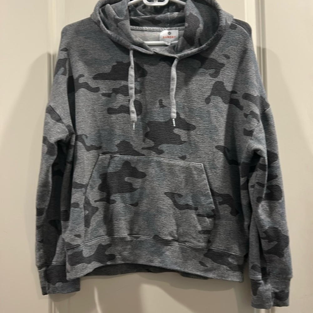 Anthropologie Gray Camo Hoodie